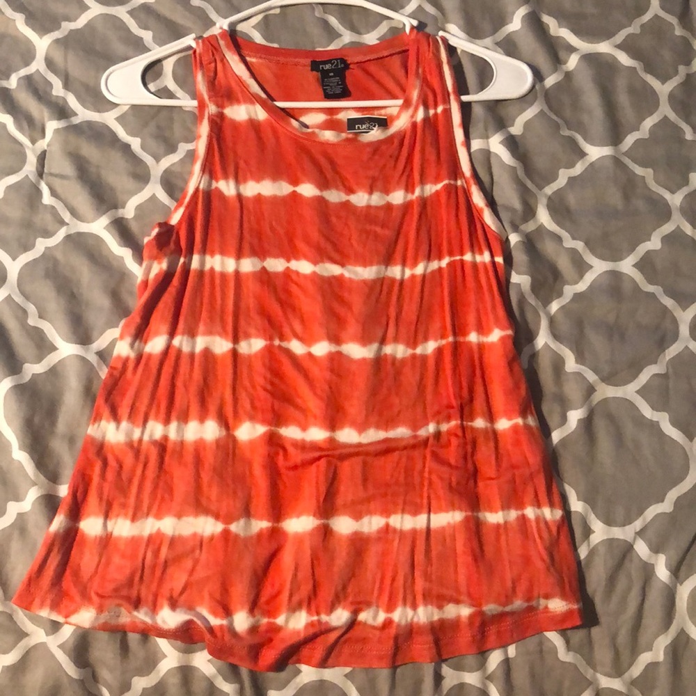 Orange and white tank top